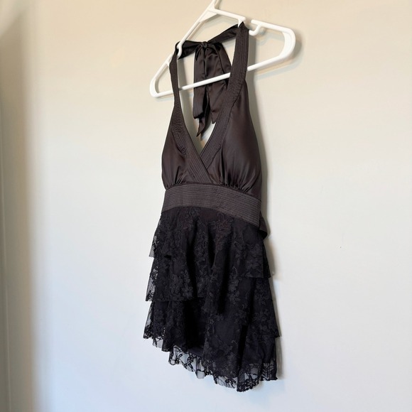 Urban Behavior Y2K Babydoll Halter Top Dark Romantic Whimsigoth Black Women's S - Picture 4 of 12